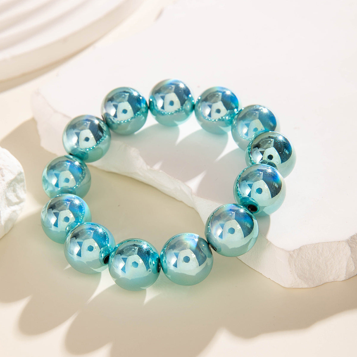 Wholesale Dopamine Colorful Gradient Beaded Bracelet